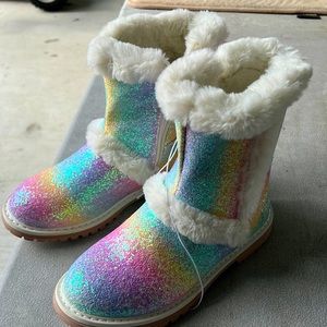 Girls size 4 rainbow sparkly boots